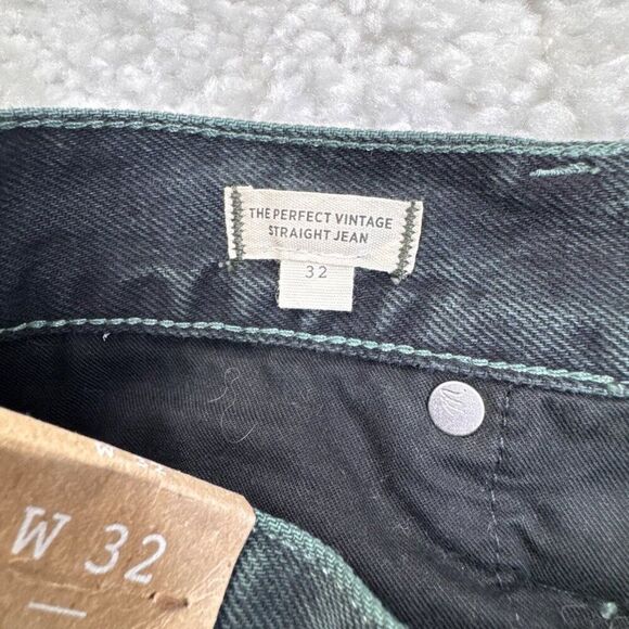 Madewell The Perfect Vintage Straight Jean Acid Wash Steel Green 32 NEW - Picture 7 of 13